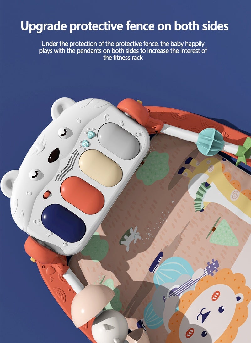 يولين بساط لعب للأطفال، بساط لعب موسيقي غير سام، بساط داخلي مع خشخيشة موسيقية للأطفال، مركز أنشطة موسيقية متعدد الألوان، بساط مبطن لوقت الاستلقاء على البطن للأطفال حديثي الولادة والأطفال الصغار - Image 2